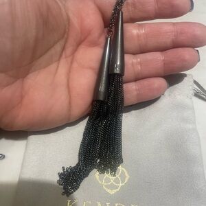 Kendra Scott gunmetal tassel necklace